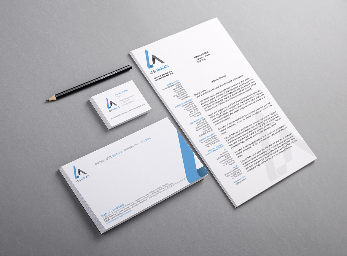 Blank basic stationery. Letterhead flat, business card, envelope